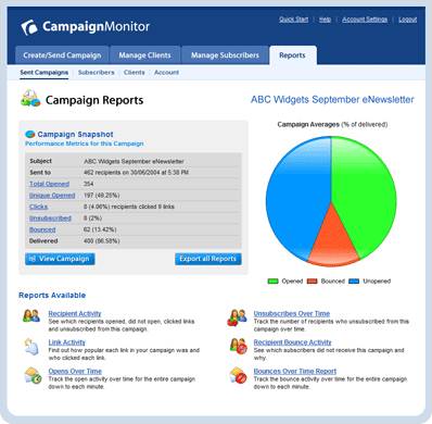 Campaign Monitor screenshot