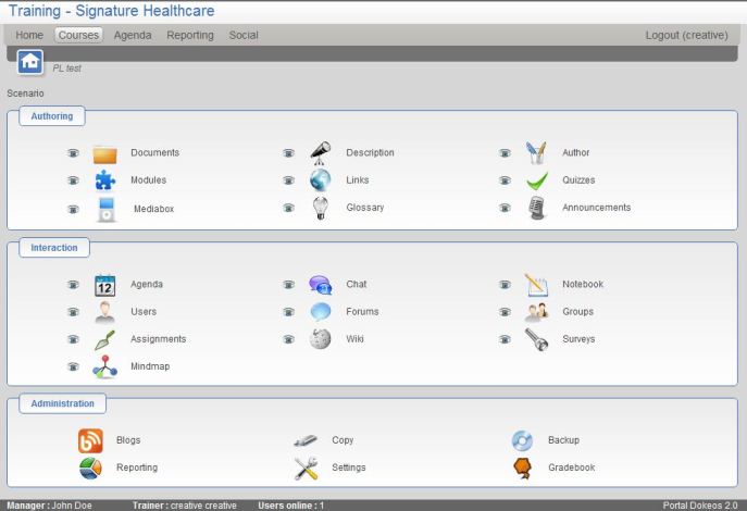 Dokeos screenshot