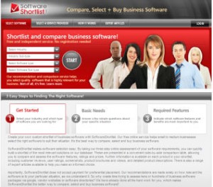 Homepage for SoftwareShortlist