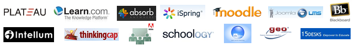 logos of selected LMS software vendors and service providers
