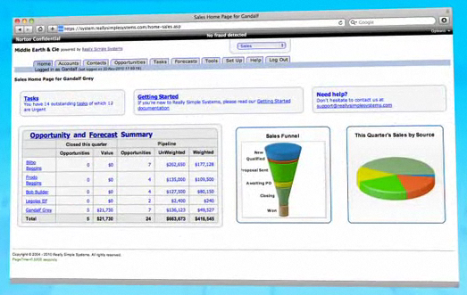 Really Simple Systems CRM screenshot