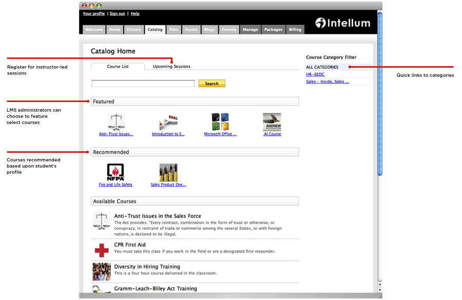 Rollbook LMS screenshot